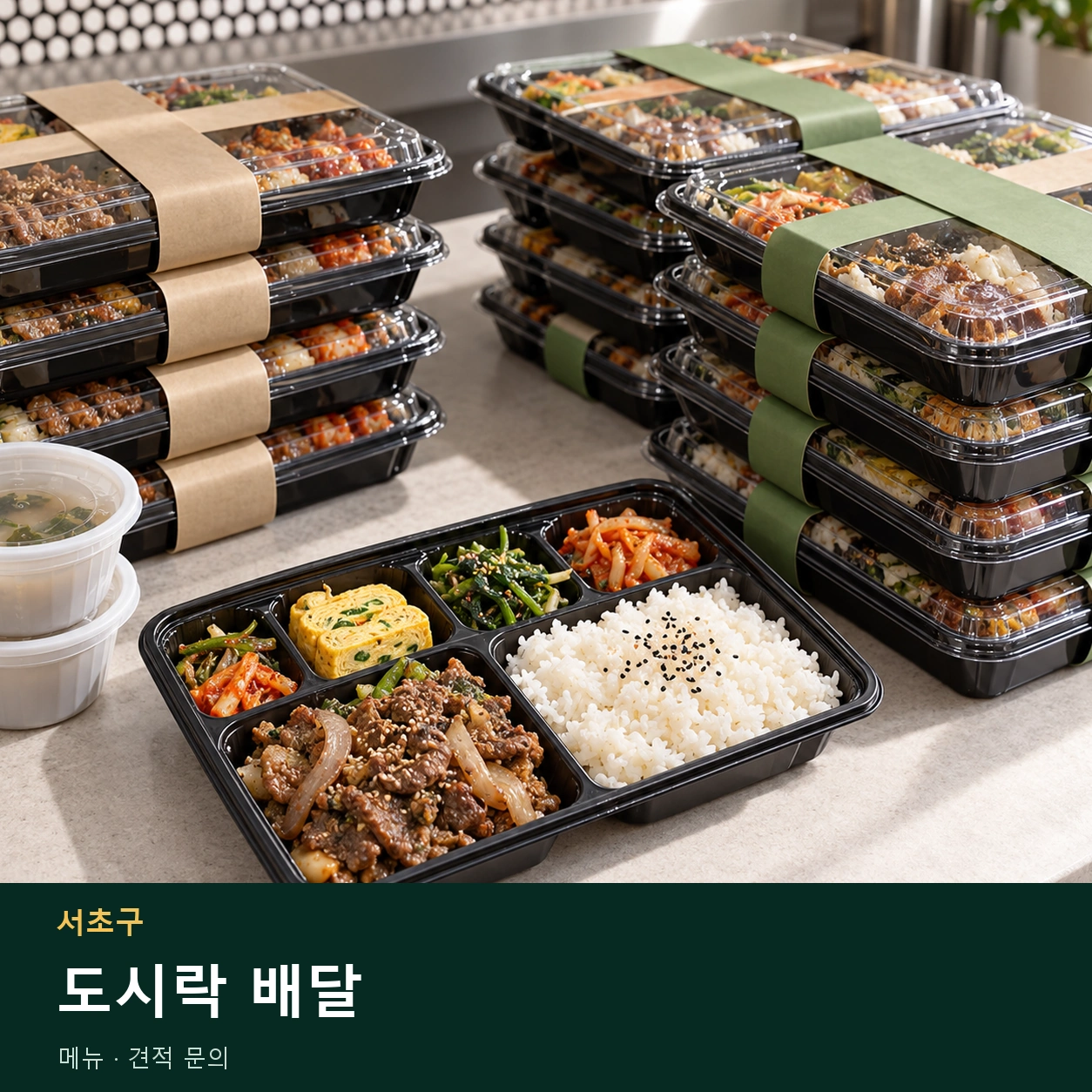 서초구 도시락 배달 메뉴와 주문 목적 안내 이미지