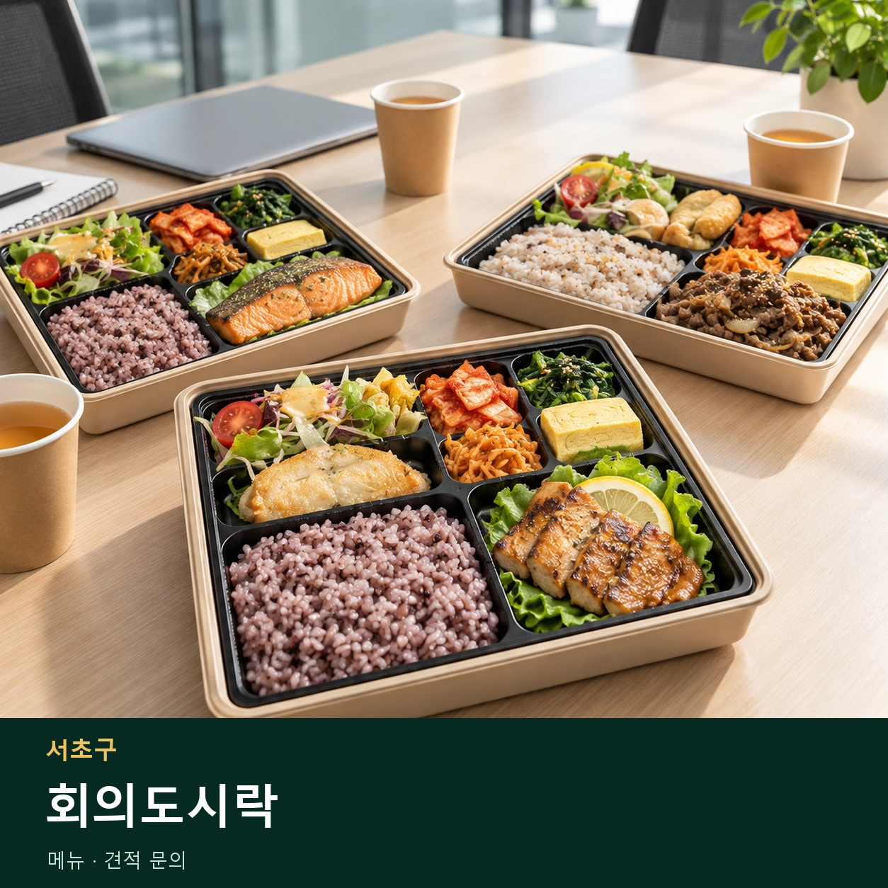 서초구 회의도시락 메뉴와 주문 목적 안내 이미지