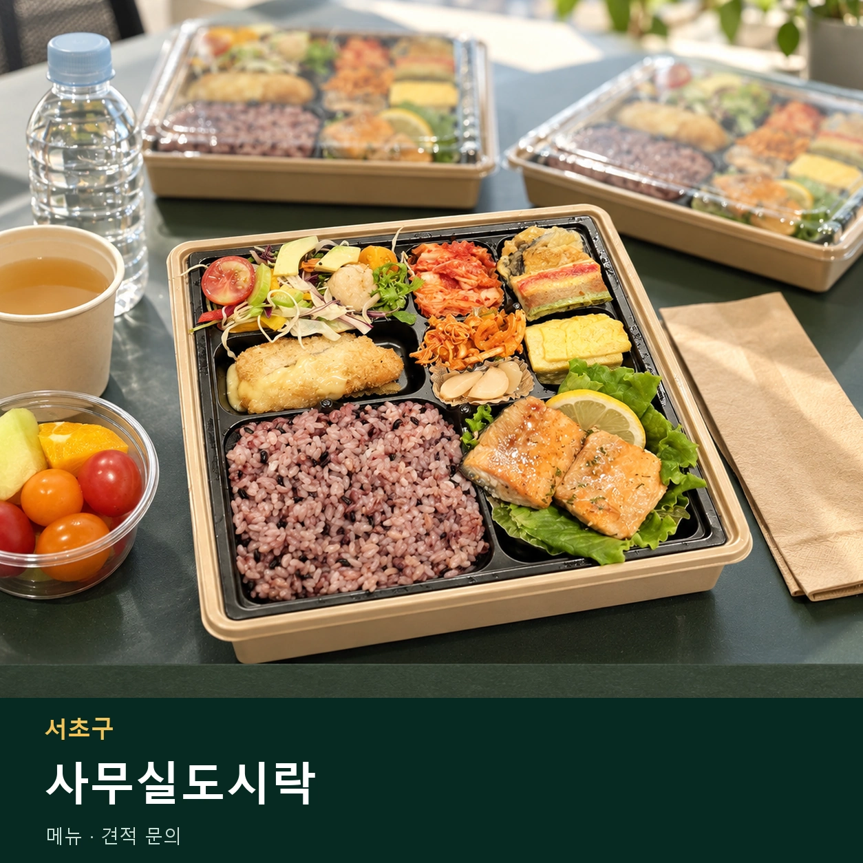 서초구 사무실도시락 메뉴와 주문 목적 안내 이미지
