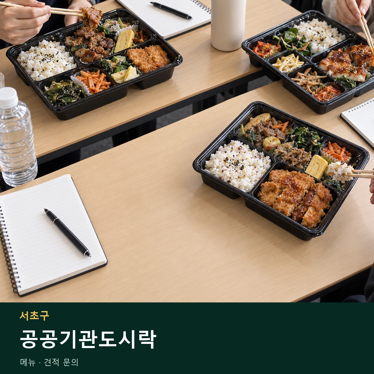 서초구 공공기관도시락 메뉴와 주문 목적 안내 이미지