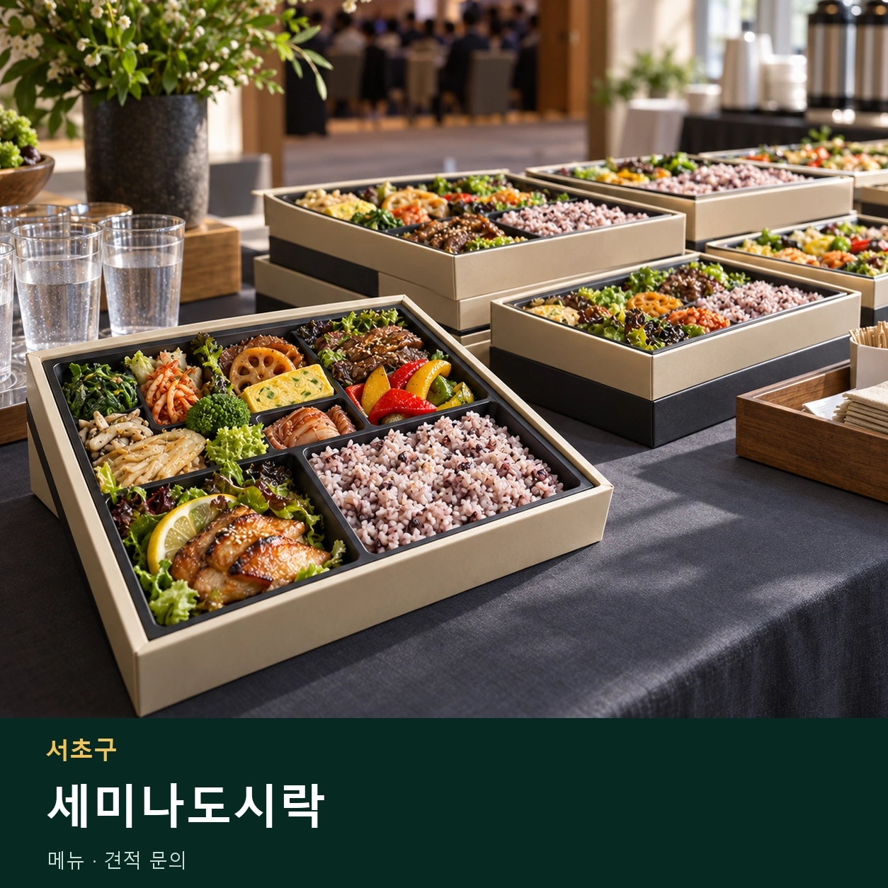 서초구 세미나도시락 메뉴와 주문 목적 안내 이미지